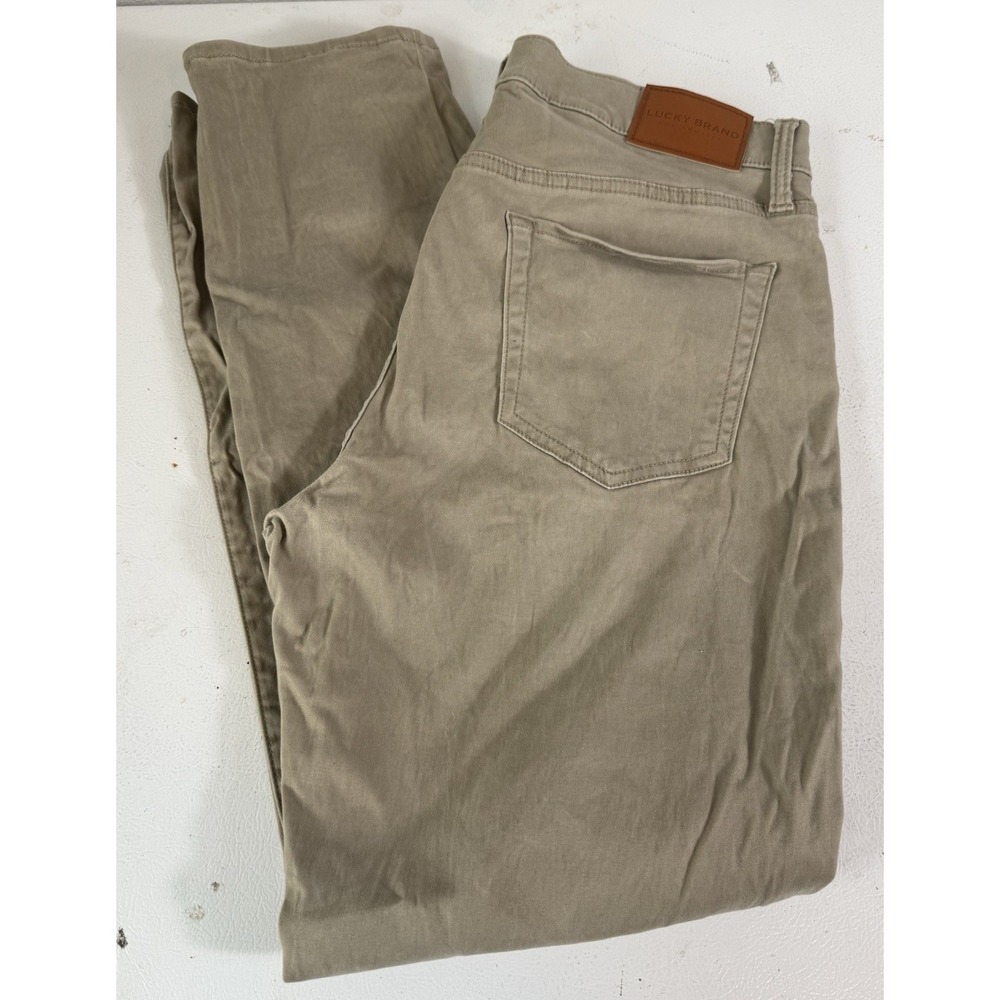 Lucky Brand Pants Men 34x32 Beige 121 Slim Straight Stretch Cotton Casual Chinos